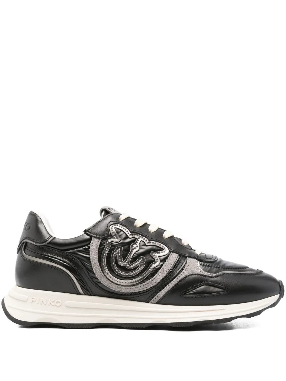 PINKO leather logo-detail sneakers - ブラック PINKO leather logo-detail sneakers - ブラック