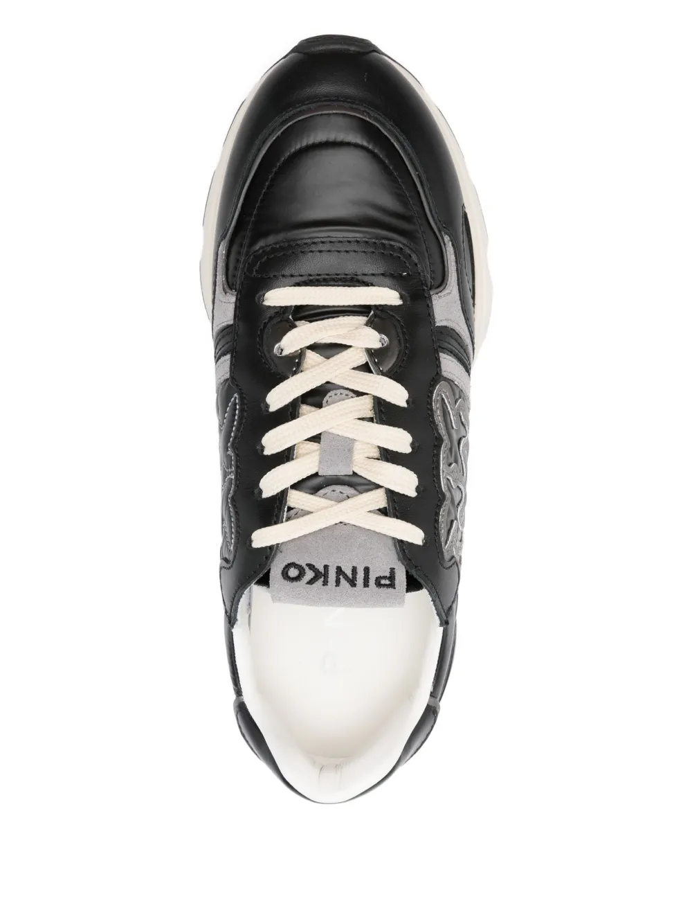 PINKO leather logo-detail sneakers Black