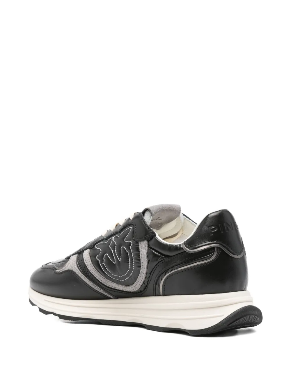 PINKO leather logo-detail sneakers Black