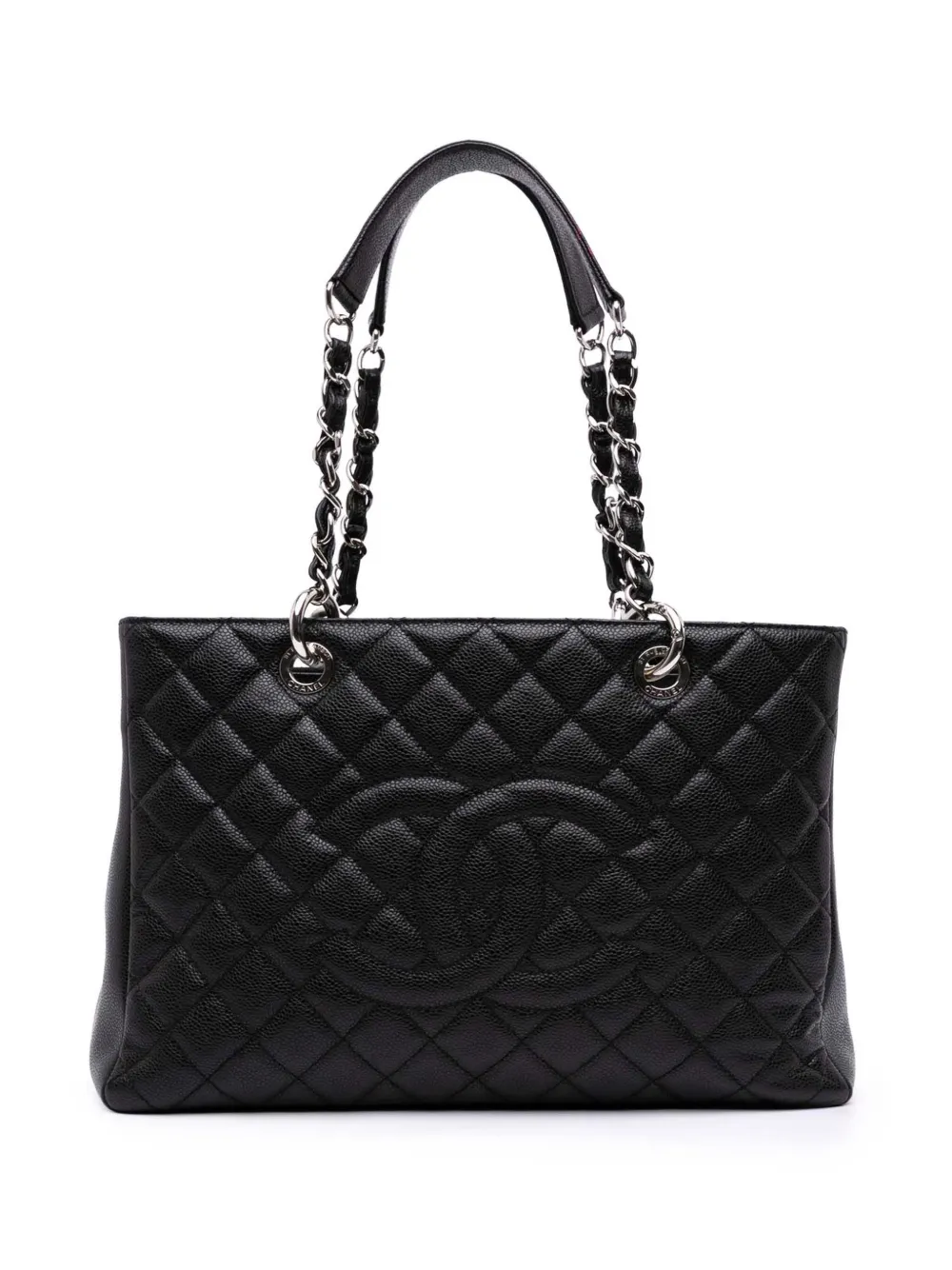 CHANEL Pre-Owned 2013-2014 Caviar Grand Shopping tote bag - ブラック CHANEL Pre-Owned 2013-2014 Caviar Grand Shopping tote bag - ブラック