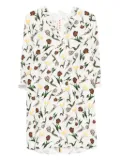 Marni tulips-hares-print mini dress - White