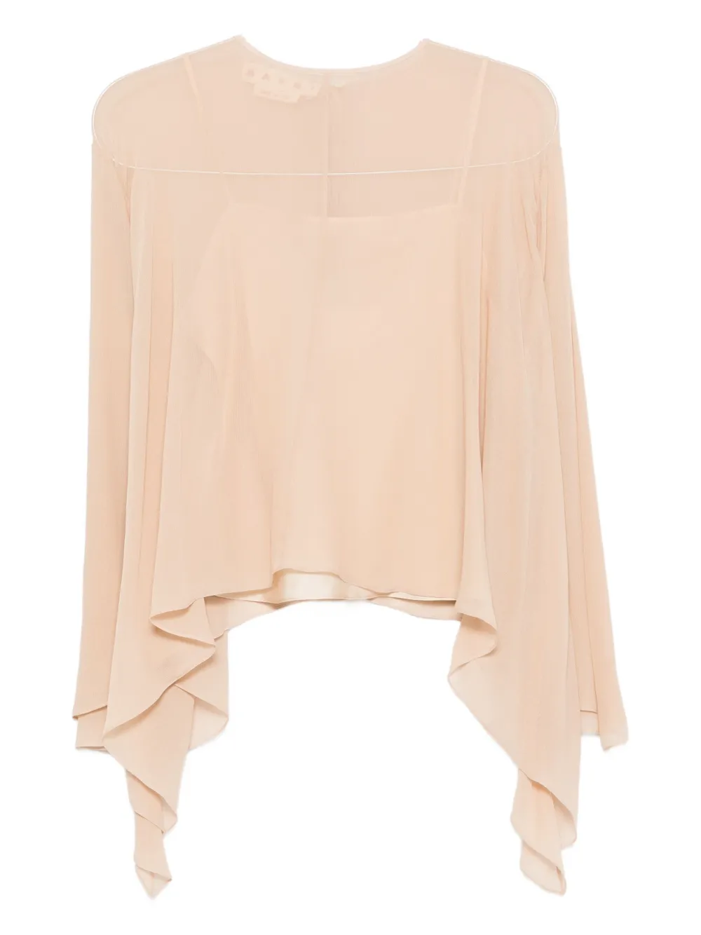Marni Asymmetric-draped Blouse In Neutral