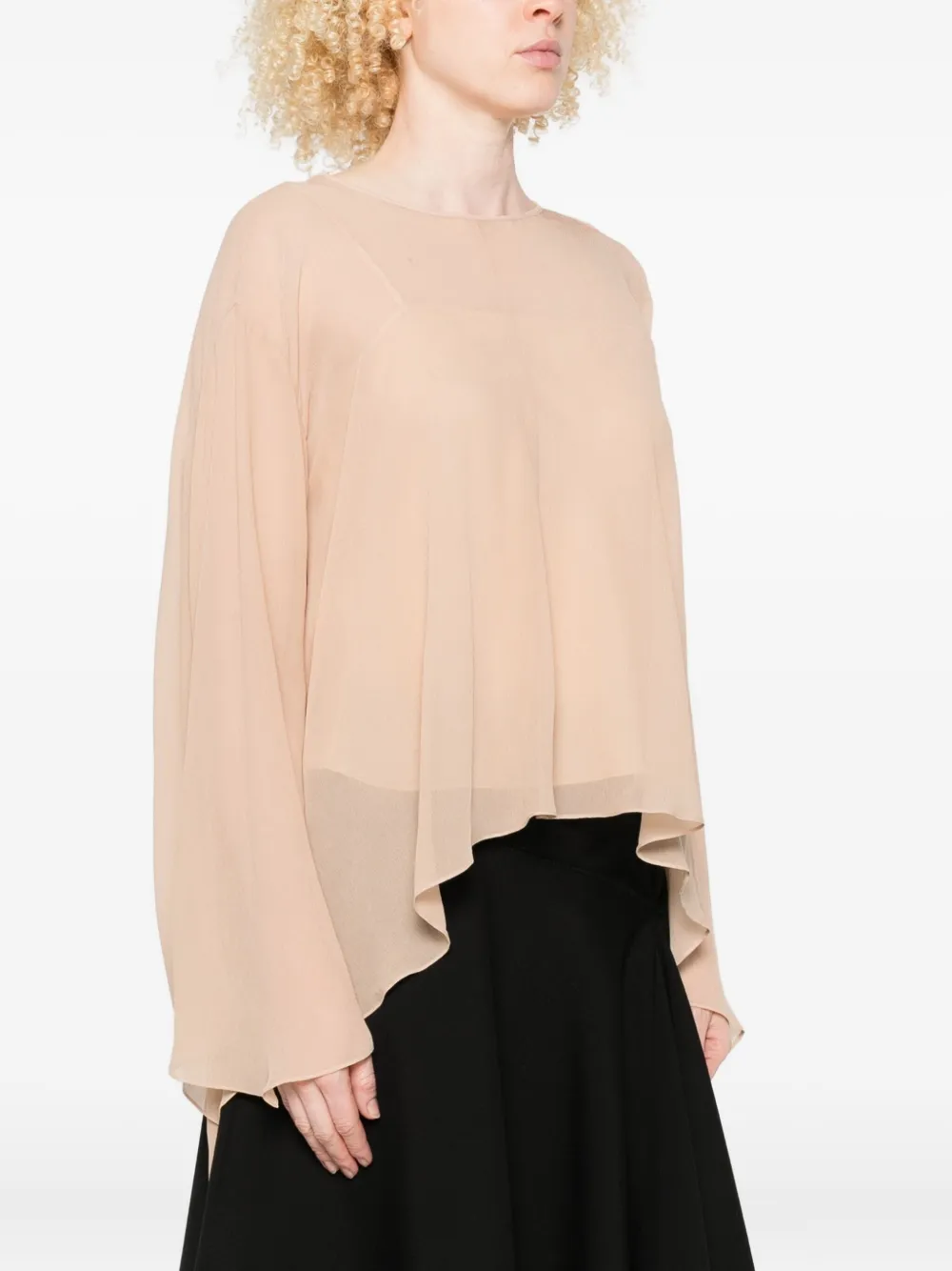 Marni Asymmetric-draped Blouse In Neutral