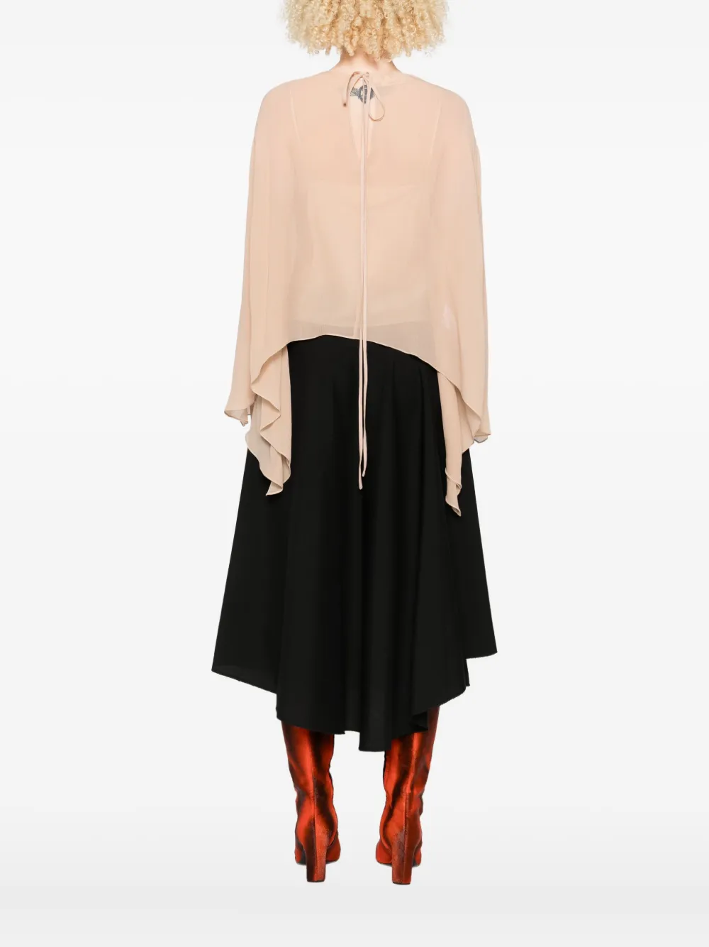 Marni Asymmetrisch gedrapeerde blouse Beige