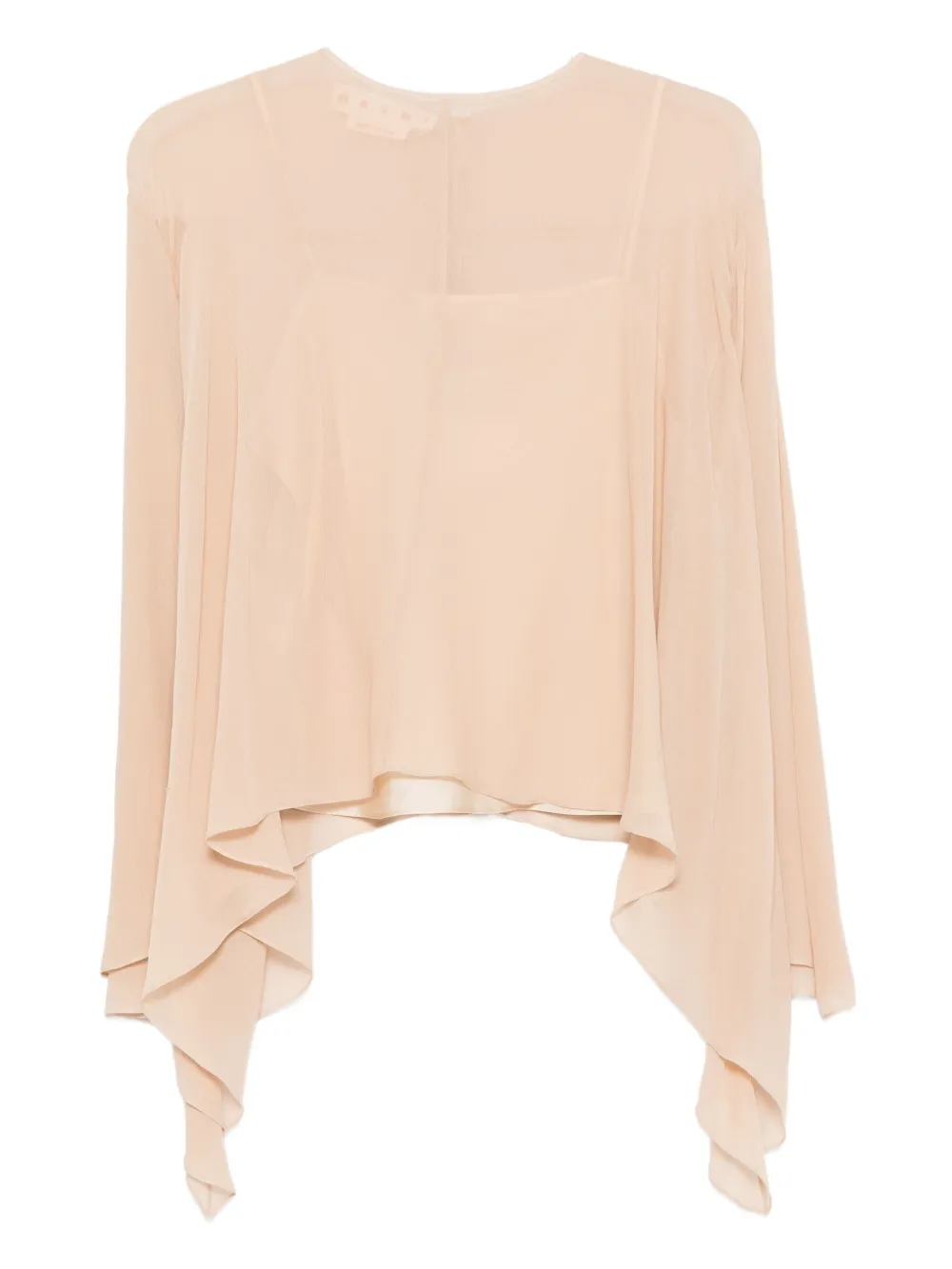 Marni Asymmetrisch gedrapeerde blouse Beige