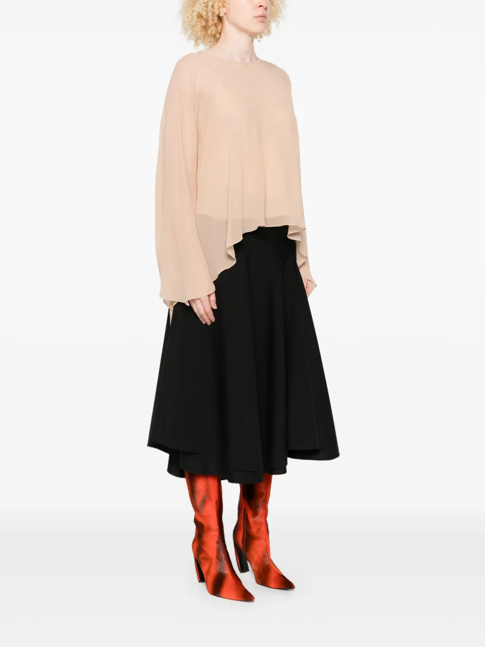 Marni Asymmetrisch gedrapeerde blouse Beige