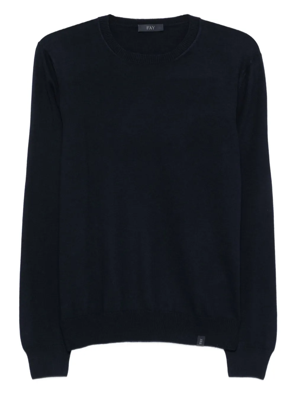 Fay Wollen trui met ronde hals Blauw