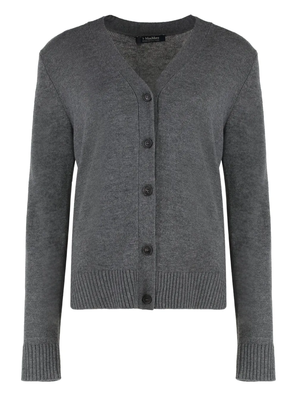 'S Max Mara Apollo elbow-patch wool cardigan - グレー 'S Max Mara Apollo elbow-patch wool cardigan - グレー