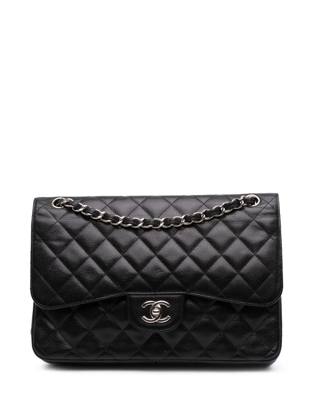 CHANEL Pre-Owned 2013-2014 Jumbo Classic Caviar Double Flap shoulder CHANEL Pre-Owned 2013-2014 Jumbo Classic Caviar Double Flap shoulder