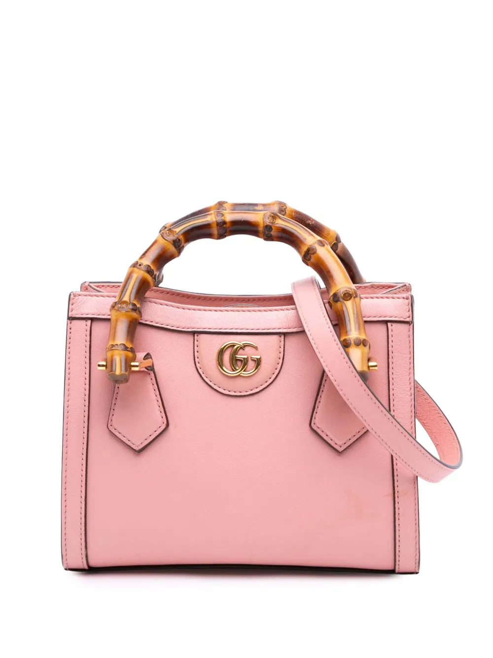 Gucci Pre-Owned 2016-2025 Mini Calfskin Bamboo Diana satchel - ピンク Gucci Pre-Owned 2016-2025 Mini Calfskin Bamboo Diana satchel - ピンク