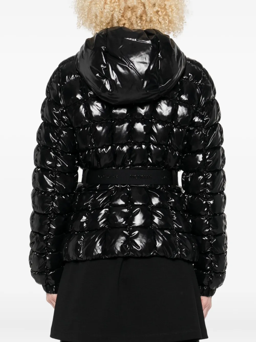 Moncler Eynard Hooded Square-quilted Short Down Jacket In Black