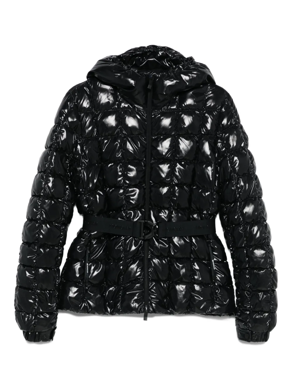 Moncler Eynard Hooded Square-quilted Short Down Jacket In Black