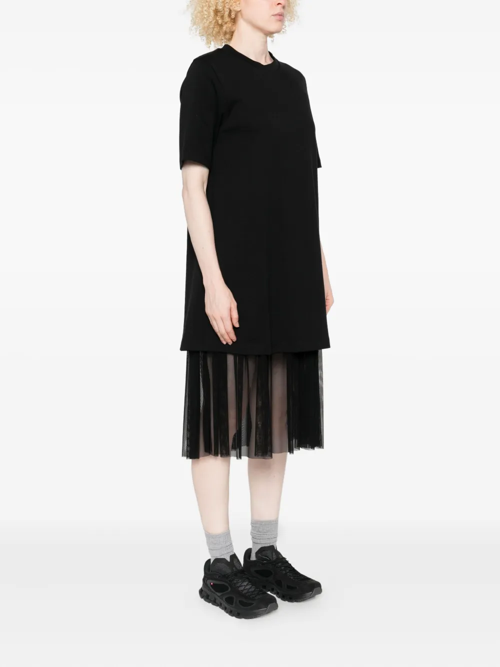 Moncler Gelaagde midi-jurk Zwart