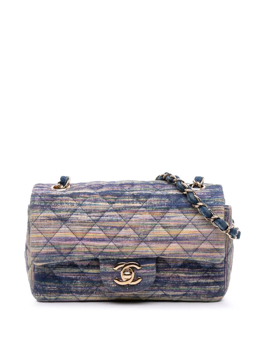 CHANEL Pre-Owned 2019 Mini Rectangular Multicolor Classic Denim Single CHANEL Pre-Owned 2019 Mini Rectangular Multicolor Classic Denim Single