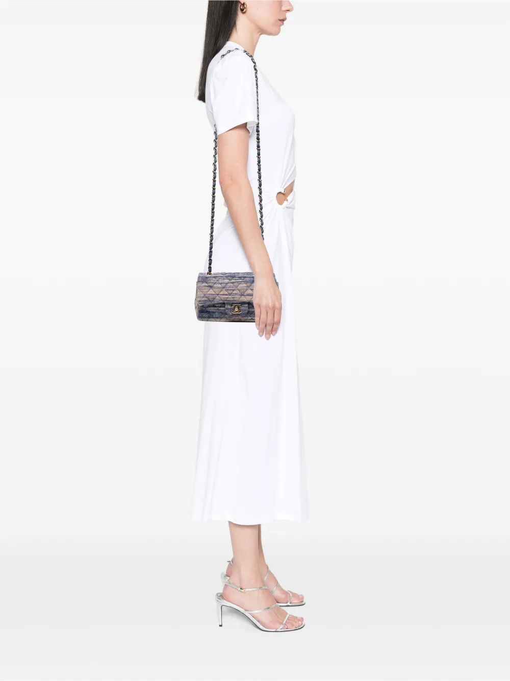 CHANEL Pre-Owned 2019 Mini Rectangular Multicolor Classic Denim Single Flap crossbody bag | Pre-Owned | Image 2