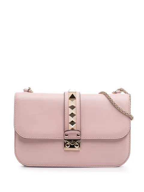 Valentino Garavani Pre-Owned 2000-2017 Medium Calfskin Rockstud Glam Lock crossbody bag