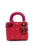 Christian Dior Pre-Owned 2014 Mini Bicolor Lambskin Cannage Lady Dior satchel - Pink