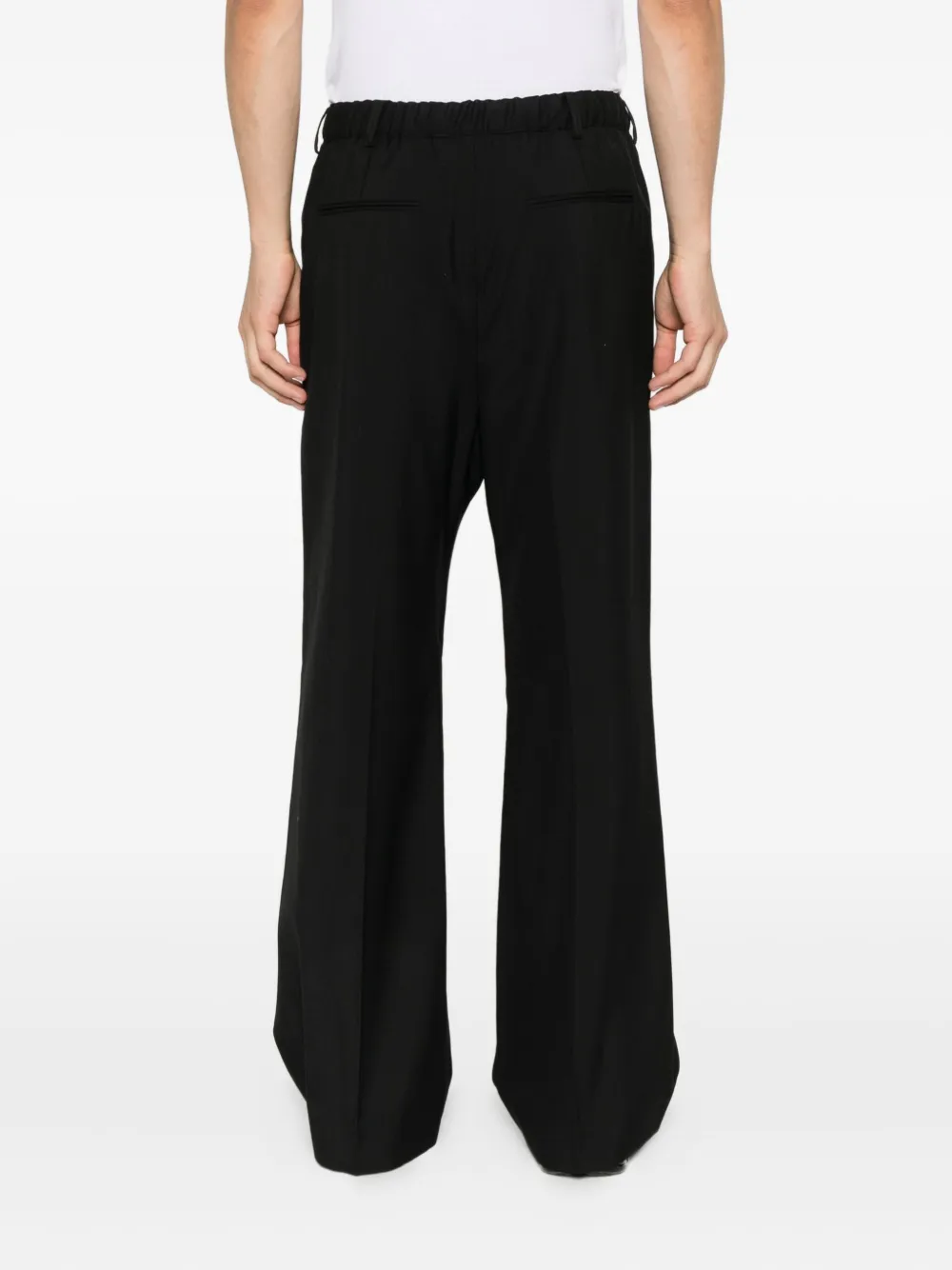 Marni Straight broek met geplooide voorkant Zwart