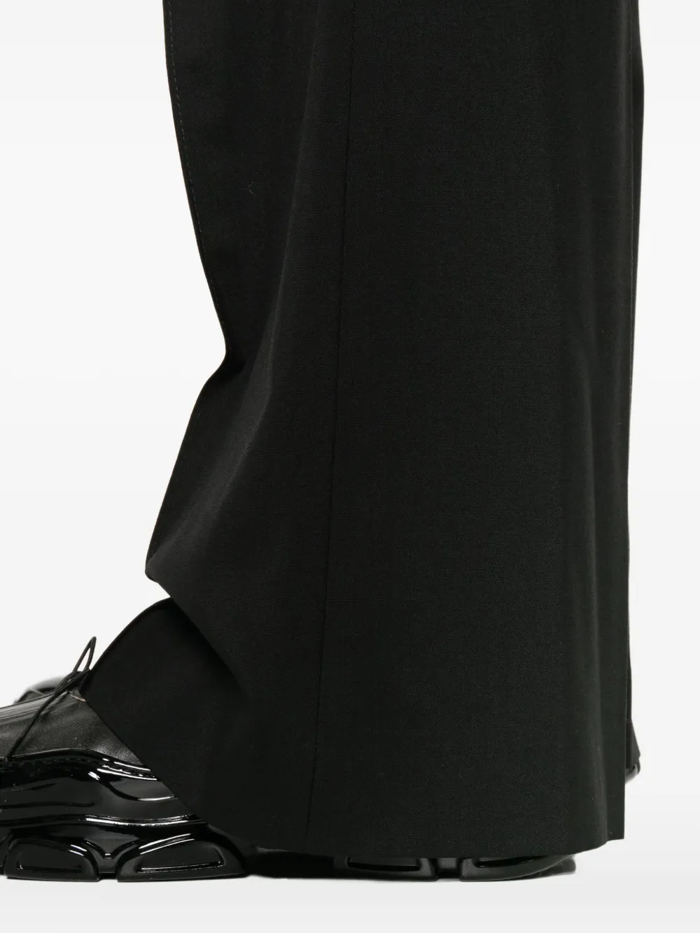 Marni Straight broek met geplooide voorkant Zwart