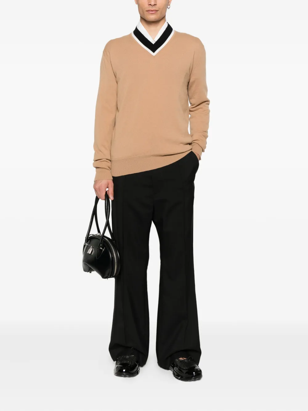 Marni Straight broek met geplooide voorkant - Zwart