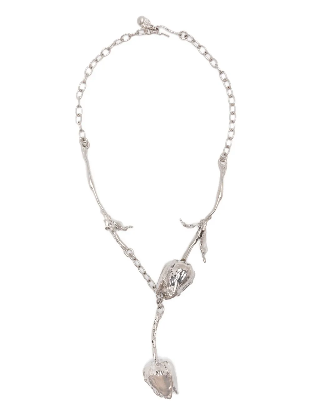 Marni palladium-plated metal rose necklace | Silver | Image 1