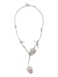 Marni palladium-plated metal rose necklace - Silver