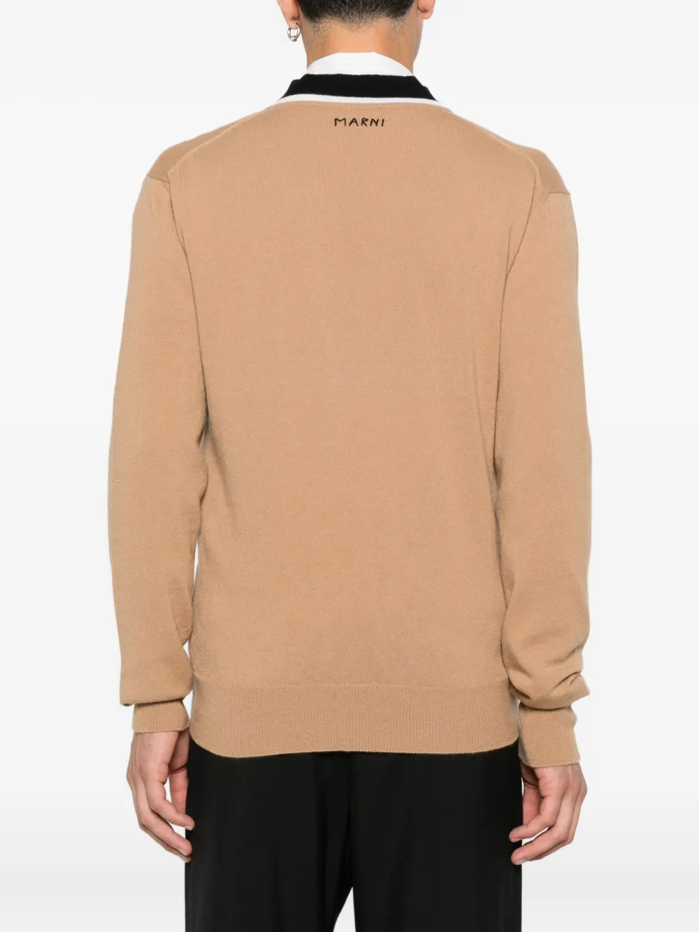 Marni Sweater met V-hals Beige