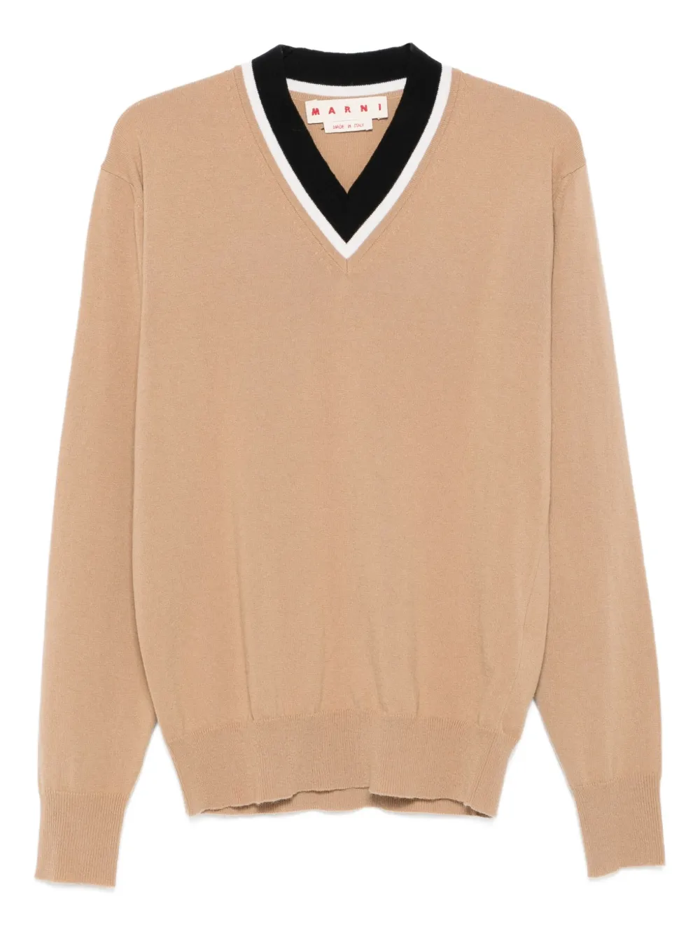 Marni Sweater met V-hals Beige