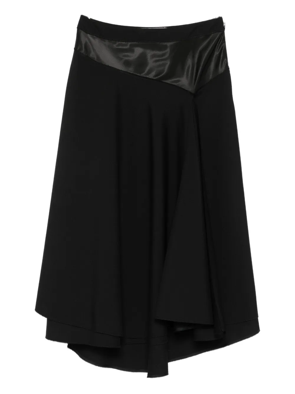 Marni satin-panel midi skirt Zwart