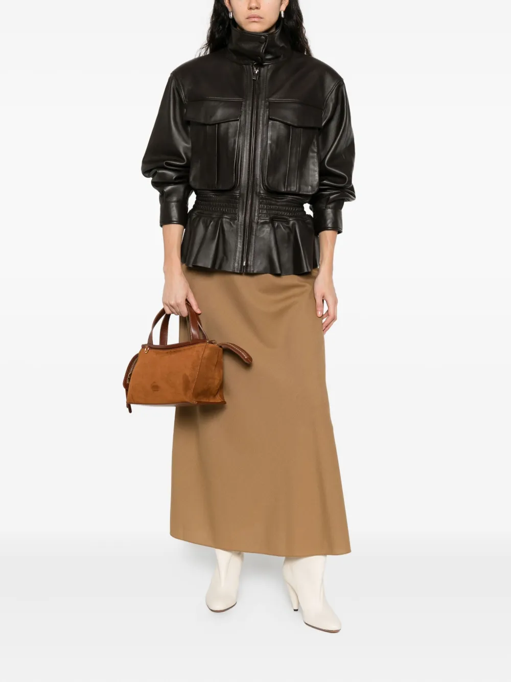 Alberta Ferretti High waist midi-rok - Beige