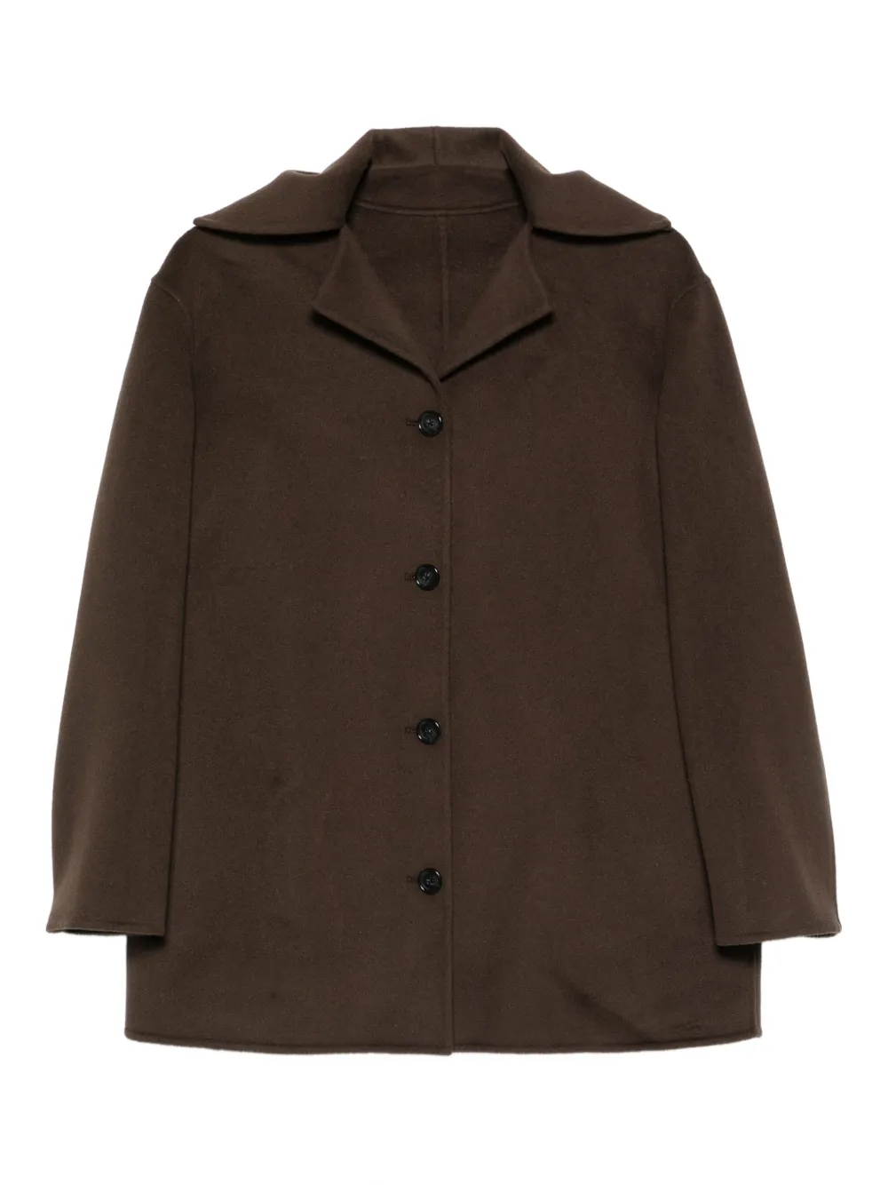 button-fastening collared jacket