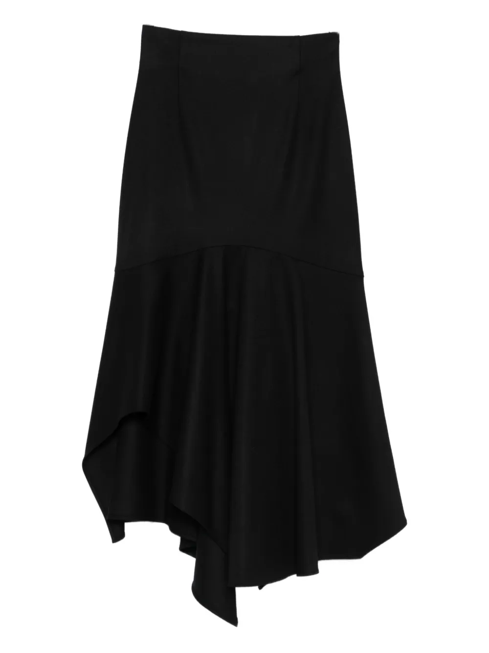 Alberta Ferretti asymmetric ruffled skirt - ブラック Alberta Ferretti asymmetric ruffled skirt - ブラック