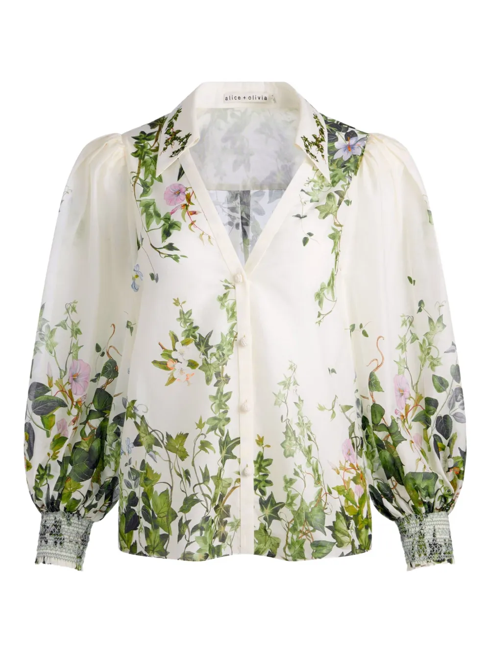 alice + olivia Charis floral-print blouse - ニュートラル alice + olivia Charis floral-print blouse - ニュートラル