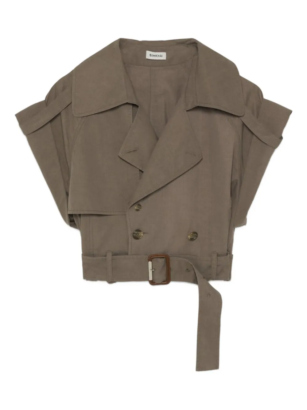 Simkhai double-breasted short-sleeved top Bruin