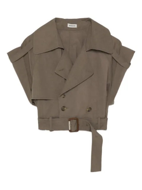 Simkhai double-breasted short-sleeved top