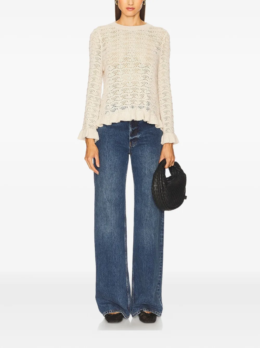 Autumn Cashmere pointelle ruffle-edge sweater | Sweaters | Image 2