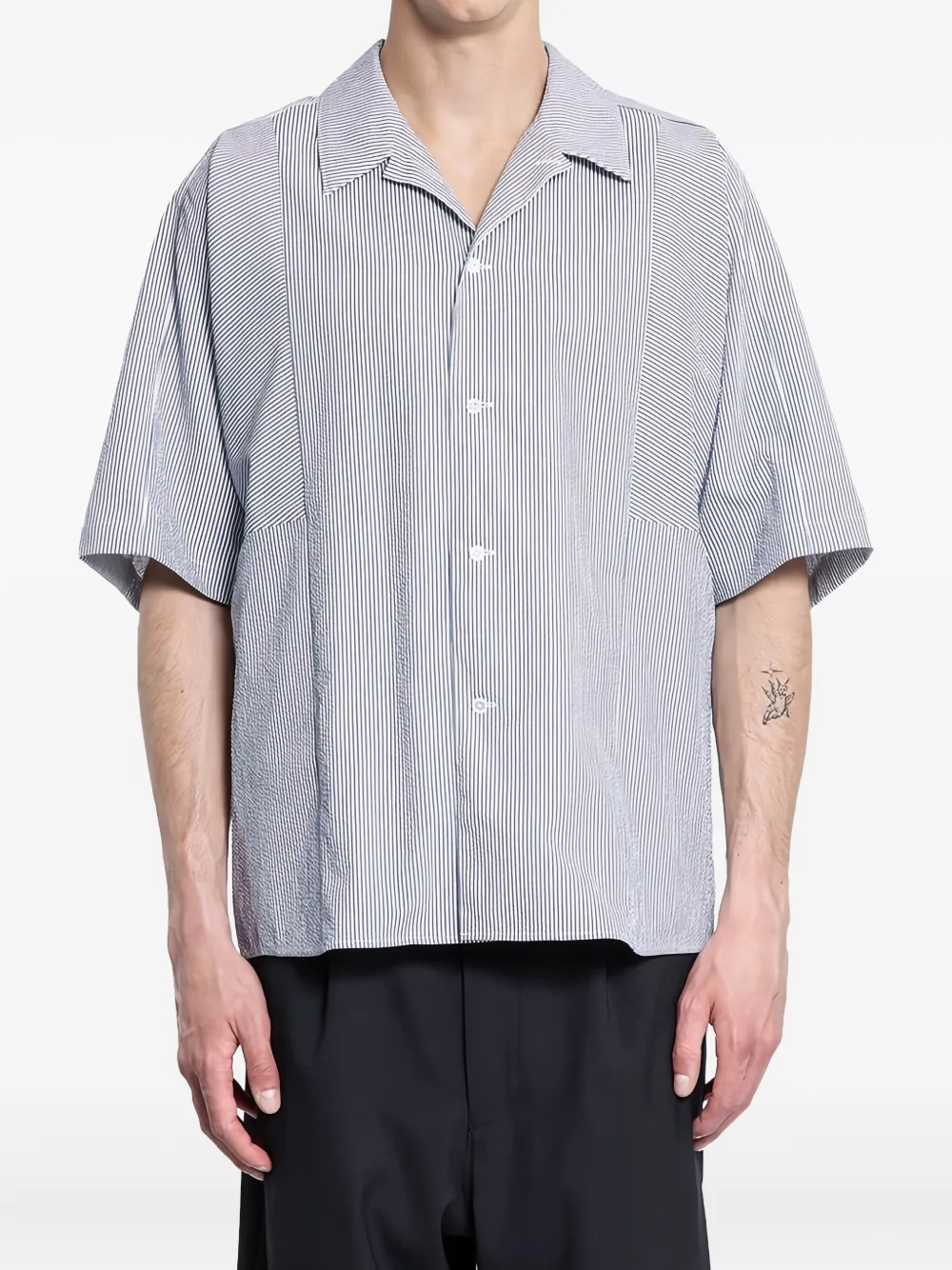 KUON striped panelled shirt | blanco | Image 1