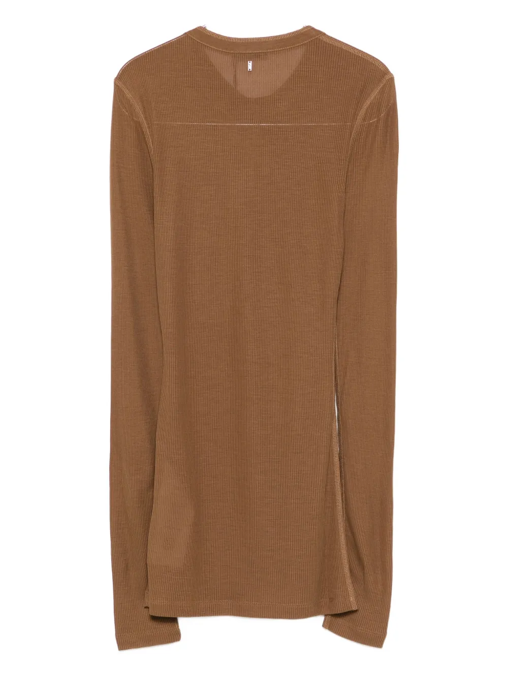 AMI Paris Geribbelde henley top Bruin