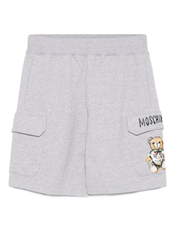 Moschino Teddy-patch Cargo Shorts in Grey