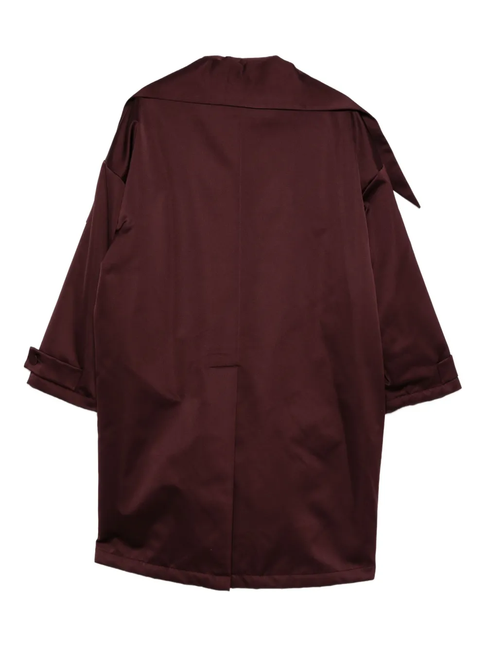 Plan C Buttoned Patch-pocket Coat In Burgundy