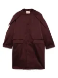 Plan C buttoned patch-pocket coat - Red
