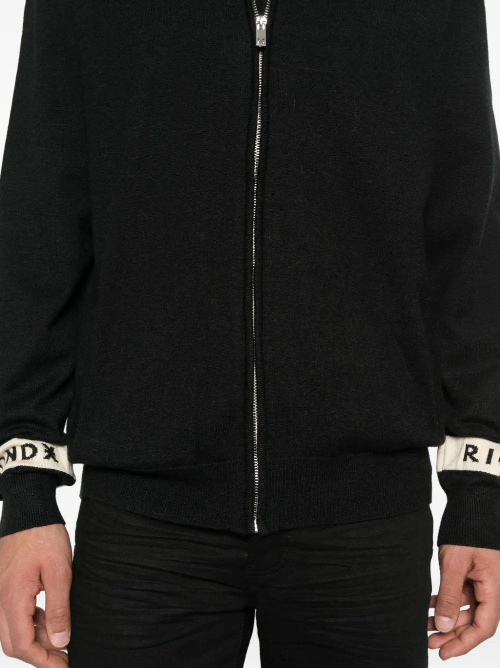 John Richmond Trui met logodetail en rits Zwart