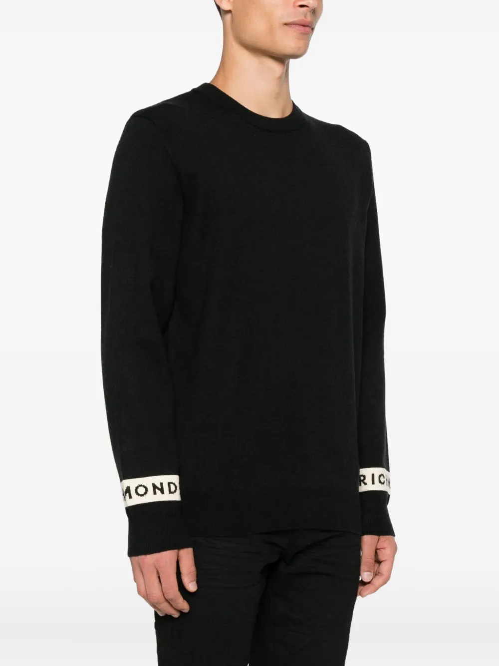 John Richmond Trui met ronde hals en logodetail Zwart