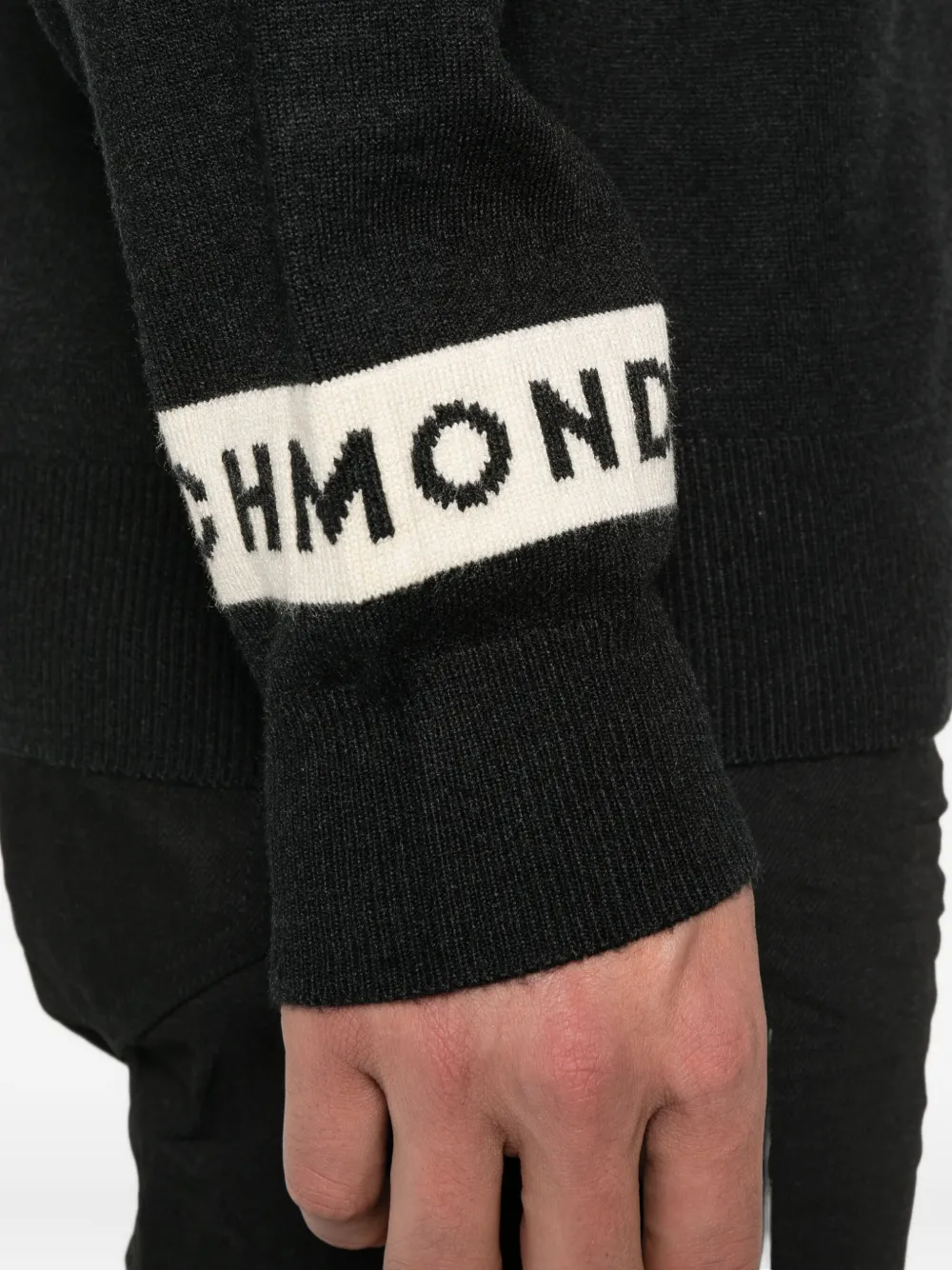 John Richmond Trui met ronde hals en logodetail Zwart