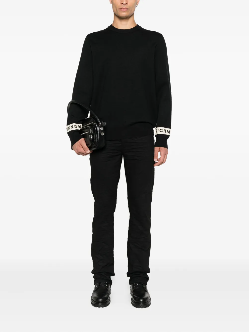 John Richmond Trui met ronde hals en logodetail Zwart