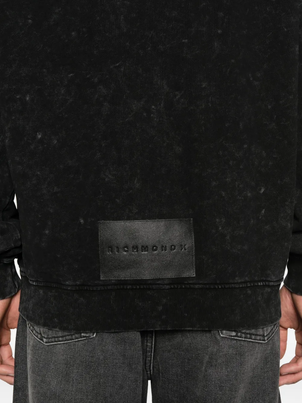 John Richmond Hoodie met acid wassing Zwart
