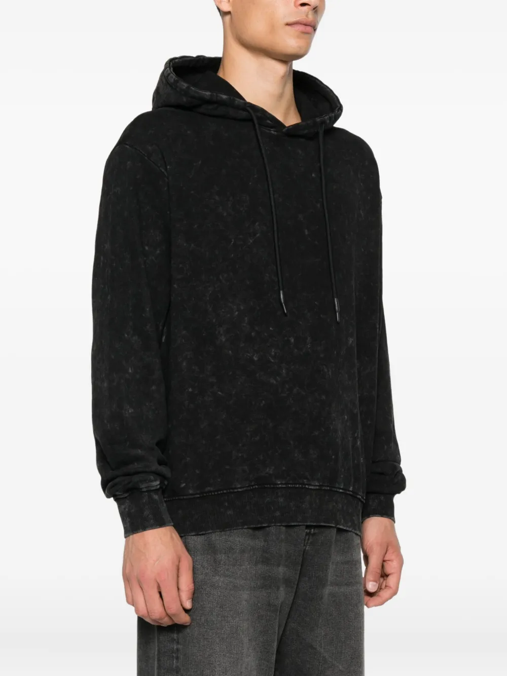 John Richmond Hoodie met acid wassing Zwart