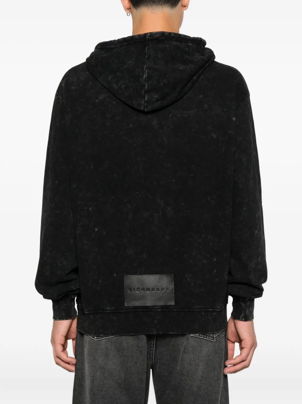 John Richmond Hoodie met acid wassing Zwart