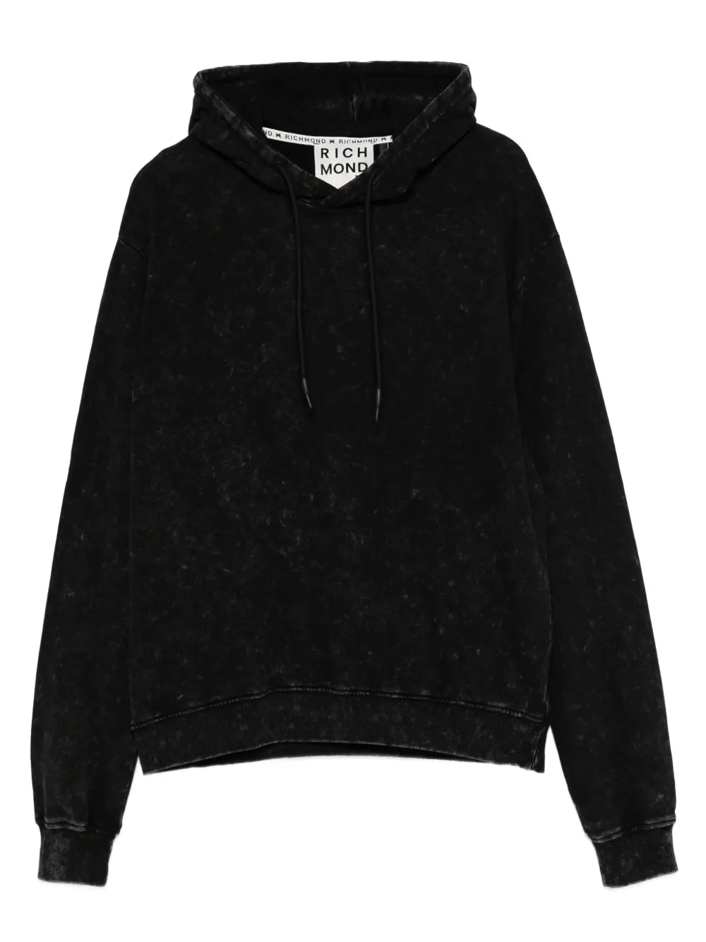 John Richmond Hoodie met acid wassing Zwart