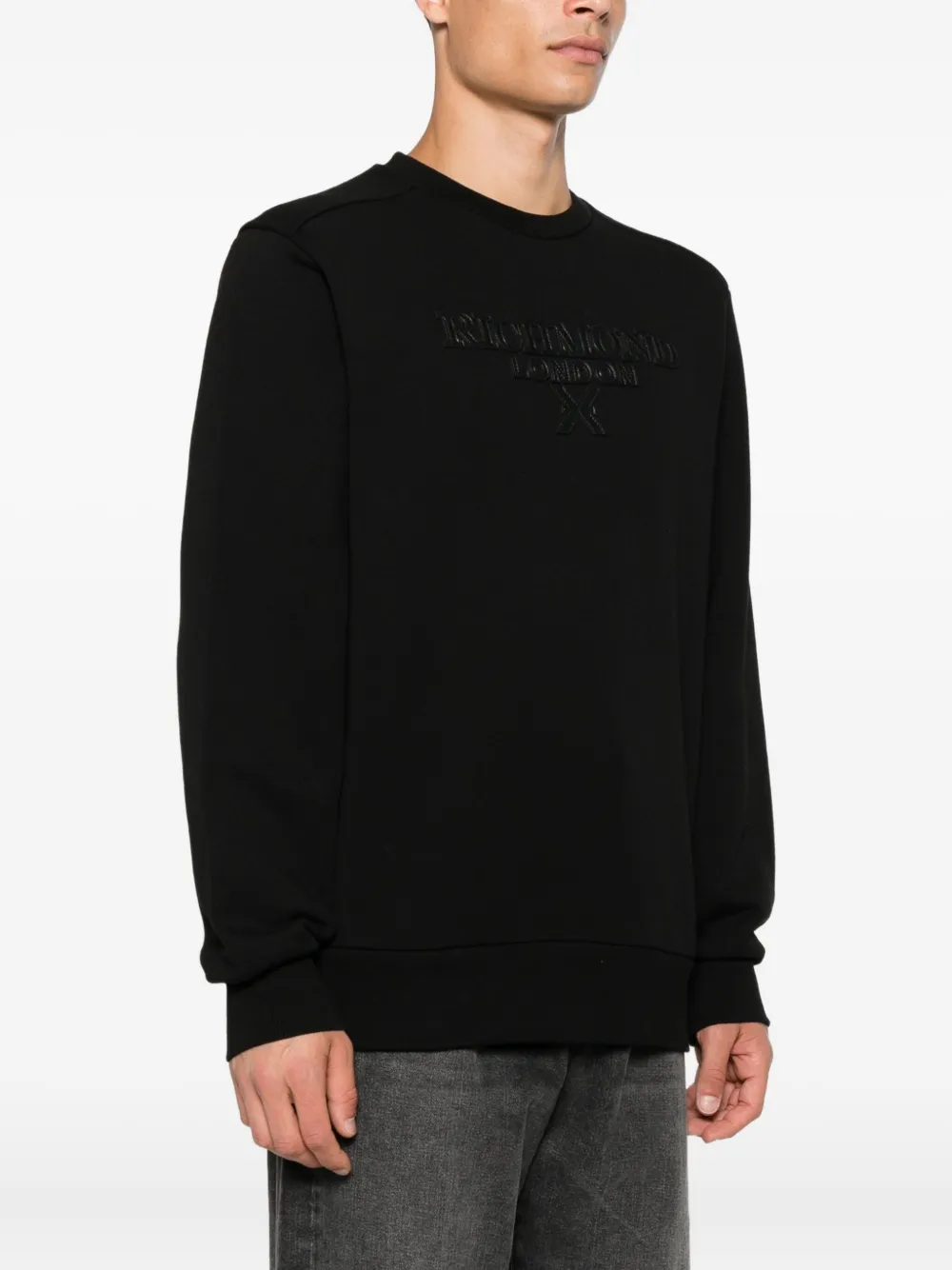 John Richmond Sweater met geborduurd logo Zwart